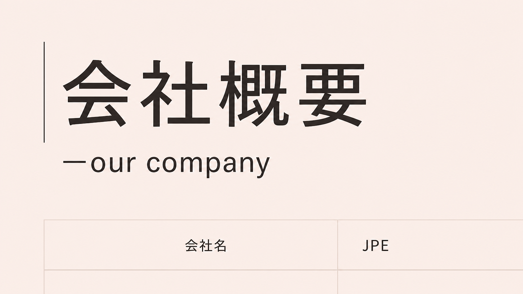 会社概要ページのプレビュー